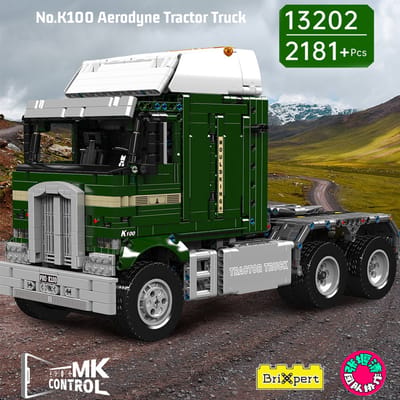 Mould king 13202 - Amerikaanse Vrachtwagen - K100 - Bouwset - 2181 onderdelen - Past op bekende merken