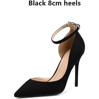 Plus Size 33 -46 Vrouwen 10cm 8cm 6cm Hoge Hakken Pumps Vrouwelijke Sexy Puntige Neus Stiletto Hoge Hakken Lady Scarpins Hollow Schoenen 42 black