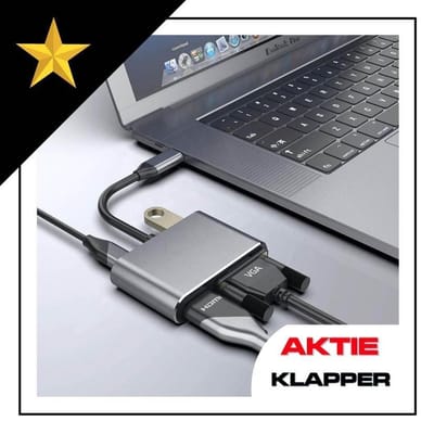 USB-C NAAR HDMI EN VGA ADAPTER – 4K Geschikt voor: MAC-BOOK – PRO - APPLE – SAMSUNG – HUAWEI – HUB – CONVERTER – USB C – BEELD OMZETTEN