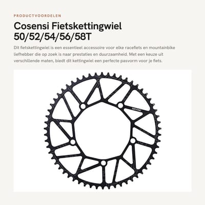 Dailygoods- Fietskettingwiel 58T - Aluminiumlegering - 130BCD - Lichtgewicht - Duurzaam - CNC-bewerking - Zwart - Tandwiel