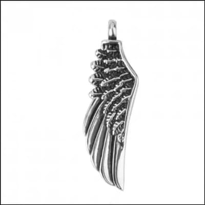 Aramat Jewels | Gedenkhangers | Stalen Ashanger met Vleugels – 15 Modellen Engel & Hart Gedenksieraad | Vleugel-4.6x1.5cm | |20mm | Staal | Volwassenen | Verkleurd niet