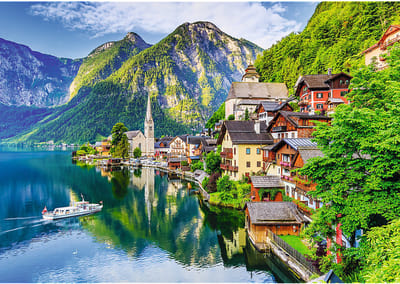 Trefl puzzel Hallstatt Oostenrijk - 1000 stukjes legpuzzel landschap.