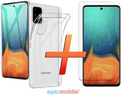 Hoesje geschikt voor Samsung Galaxy A53 Hoesje - Transparant Silicone Case - 1x Tempered Glass Screenprotector - Epicmobile