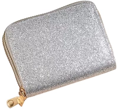 Kinder Portemonnee - Glitter Zilver | 11 x 8,5 x 4 cm | Fashion Favorite