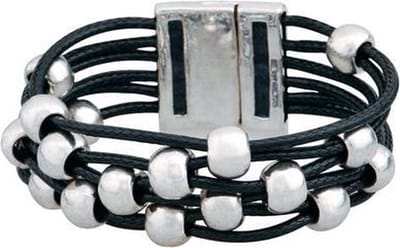 Behave - armband met zilverkleur kralen - urban look - magneetsluiting
