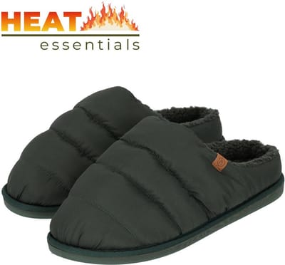 Pantoffels Heren 41 42 - Donker Groen - Gewatteerd - Sloffen Heren Maat 41 42 - Gewatteerde Pantoffels Heren