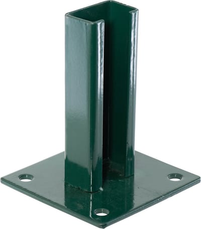 Voetplaat voor paal 4x6cm groen.