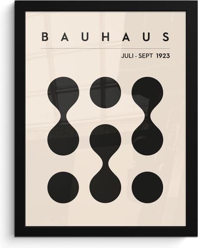 Poster in lijst - Fotolijst 30x40 cm - Posters - Bauhaus - Abstract - Zwart - Art - Modern - Posterlijst zwart - Decoratie - Wanddecoratie woonkamer - Muurdecoratie slaapkamer
