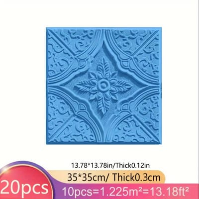 10/20st DIY 3D Wandtegel Sticker Schuim Zelfklevende Waterdichte en Vochtbestendige Plafondstickers Geschikt voor Keuken Woonkamer Badkamer Gang 20pcs blauw