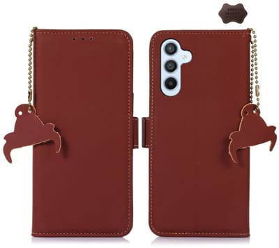 Lederen BoekCover Etui Hoes geschikt voor Samsung Galaxy A16 - A17 - A26 - Bruin