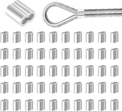 Set van 50 Kabelclips voor Draden, 3 mm Klemmen voor Vissers, Drukclips en Strangle Klemmen voor Rubber Koord