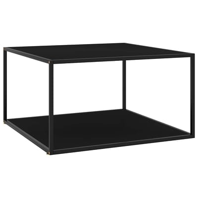 vidaXL - Salontafel - met - zwart - glas - 90x90x50 - cm - zwart