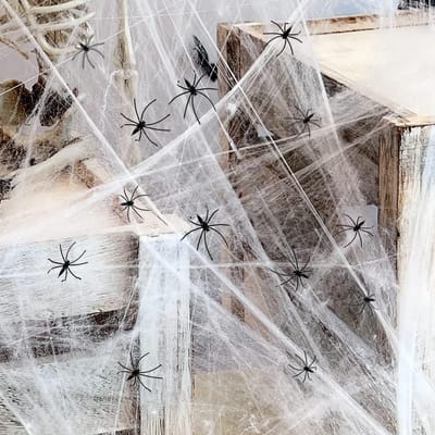 Halloween Spinnenweb Versiering met 20 Spinnen, Cobwebs, DIY Decoratie voor Horror Feest, Tafel, Muur en Raam Decoratie