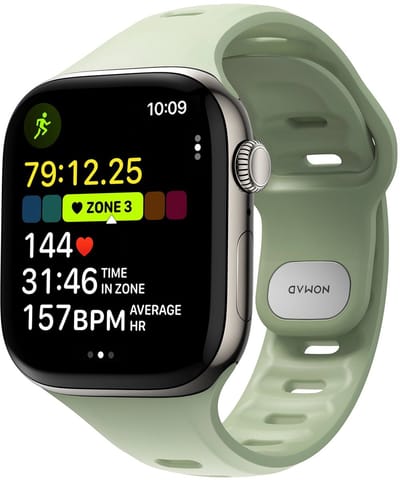 Nomad Tempo Watchband 40-42 mm – Duurzaam FKM-rubber – Waterdicht voor dagelijks gebruik en workouts – Veilige pin-en-tuck sluiting - Groen