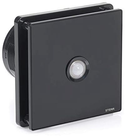Moderne Zwarte Badkamerventilator 100 mm met PIR - Stille en Energiezuinige Ventilator