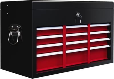 Gereedschapskist - 6 Laden - Slot - Handvat - Stalen Koffer - 60x26x34 cm - Rood Zwart