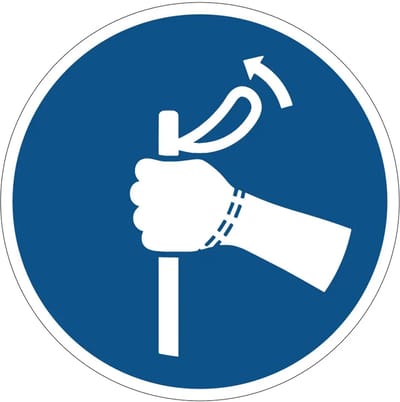 Verwijder skistokriem van pols gebodssticker - M063 | 20 cm