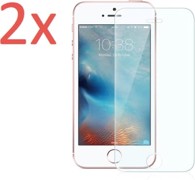 Screenprotector geschikt voor iPhone 5 / 5S / 5C / SE - Gehard Glas Beschermglas Tempered Glass Screen Protector - 2 Stuks