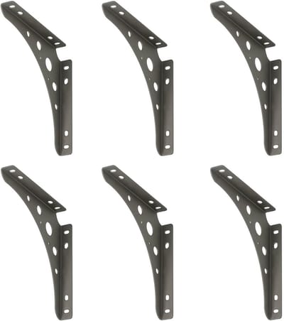 x siwitec Delta Line console 200 x 200 mm in mat staal, plankdrager met een draagvermogen van 95 kg, plankdrager