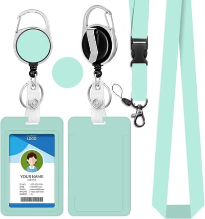 Kaarthouder met Lanyard - ID Badge Sleeve - Werk Identificatie - Intrekbare Badge Reel - 1168 x 889 cm - Lichtgroen