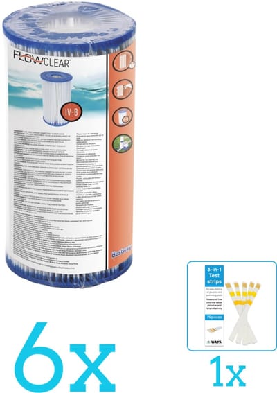 Bestway - Flowclear - Filtercartridge Type IV - Volumebundel - Filter - 6-delig