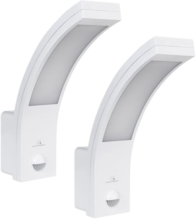 Maclean - Wandlamp set van 2 stuks - LED-lamp met infrarood bewegingssensor MCE244 met ACU 850lm 10W IP54 - Wit