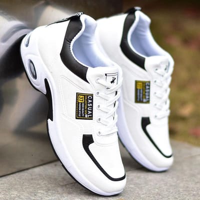 Heren Sneakers Platform Schokabsorberende Hardloopschoenen Trendy PU Leer Waterdichte Casual Schoenen voor Heren Winter Fluweel Katoenen Schoenen 38 gray