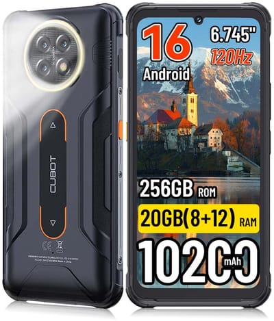 CUBOT Kingkong Ace 5 Robuuste Smartphone - 20GB RAM 256GB ROM - 10200mAh 33W Robuuste Telefoon - 6,745inch 120Hz - 4G Dual SIM - 48MP+16MP - IP68/IP69K - Android 16 - NFC GPS - Zwart