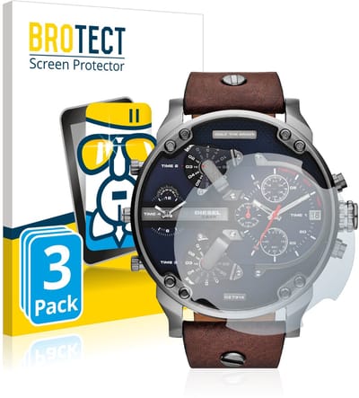 Screenprotector 3 Stuks voor Diesel DZ7314 Mr. Daddy Beschermglas transparant