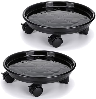 Dailygoods- Bloempothouder met Wielen - Plantenstandaard - Rolstandaard - Draagvermogen 56 kg - Duurzaam - 33 cm