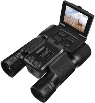 12x32 Verrekijker Camera met 48MP & 2.5K HD Video – Digitale Telescoop, Nachtzicht Verrekijker met 12x Optische Zoom en 8x Digitale Zoom voor Outdoor, Kamperen, Reizen & Vogels Spotten