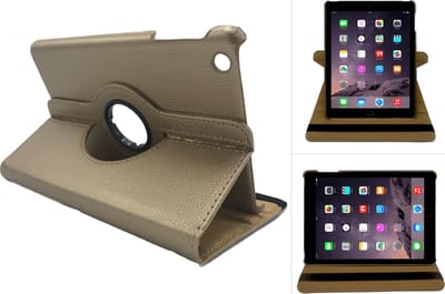 Hoes geschikt voor Apple iPad Mini 1 / 2 / 3 Book Case 360 Graden Draaibaar - Goud Kunstleer Cover Rotatie