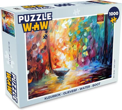 Puzzel Kleurrijk - Olieverf - Water - Boot - Legpuzzel - Puzzel 1000 stukjes volwassenen