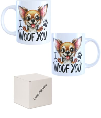 Koffie beker - thee mok spreuk I woof you - afbeelding