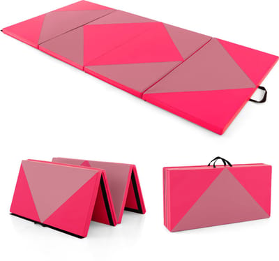 COSTWAY Zachte vloermat, inklapbaar, 240 x 120/300 x 120 cm, gymnastiekmat, draagbaar, yogamat, turnmat, klapmat, fitnessmat