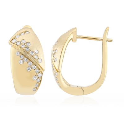 Cavill - Vergulde Zilveren Oorbellen - 0,273 ct Pavé I1 (G) Afrikaanse Diamanten - Ronde Briljant - Luxe, Elegante Dames Oorbellen
