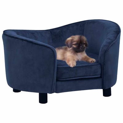 vidaXL - Hondenbank - 69x49x40 - cm - pluche - blauw
