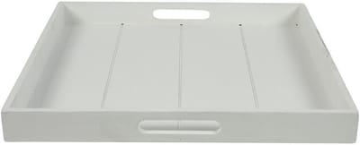 Countryfield dienblad speelgoed vierkant Claudina 40cm wit kunststof.