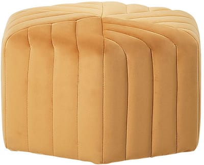 MURIETTA - Poef - Mosterdgeel - 53 cm - Fluweel