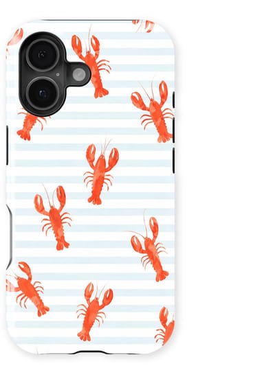 DripCase Hoesje geschikt voor iPhone 17 | Happy Stripes Motief | Magnetisch Opladen | 2-in-1 Ontwerp | Vrolijke Backcover geschikt voor iPhone 17 Lobster Lanes