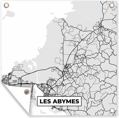 Tuin poster Les Abymes - Plattegrond - Frankrijk - Kaart - Stadskaart - 200x200 cm - Tuindoek