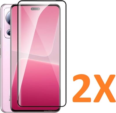Volledige dekking Screenprotector Glas - Tempered Glass Screen Protector Geschikt voor: Xiaomi 13 Lite - 2x