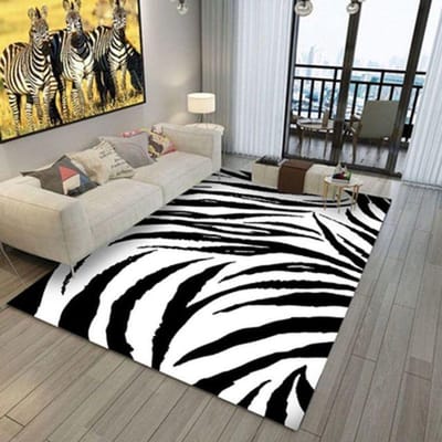 Home Decor Slaapkamer Mat Zebra Patroon Tapijt Woonkamer Slaapkamer Zachte Tapijten Anti-Slip Vloermatten Waterabsorberende Tapijten Tapis 100x150cm