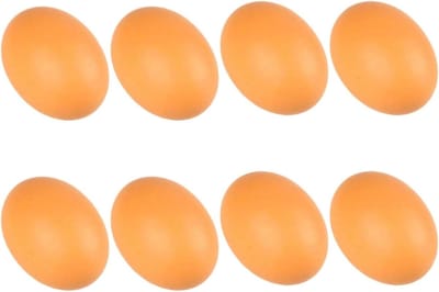 Houten eieren set van 8 stuks, kunstmatige eieren voor het stimuleren van kippen, bevorder de legproductie en voorkom het eten van eieren