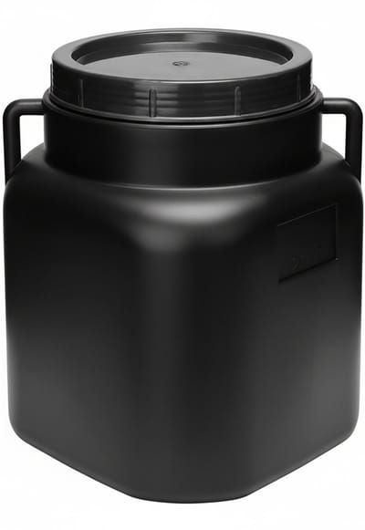 Garronda 20L - Plastic Vat BPA-vrij - Vierkant vat en Container met Deksel – Zwart – GD-STE-BarrelP