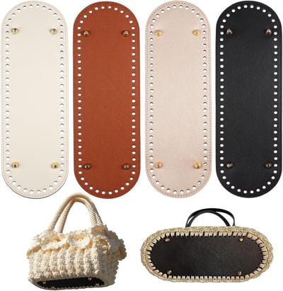4 Stuks Ovalen Bodems voor Haak- en Breitasjes, Ideaal voor Handtassen, Schoudertassen en Portemonnees, Duurzaam en Lichtgewicht Design