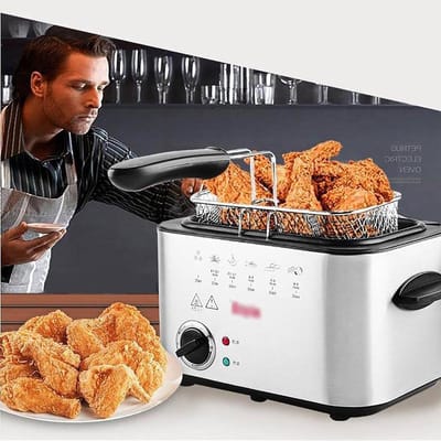 Elektrische Frituurpan - Vet Frituurmachine Keuken - Thuis Frituren - Snel Koken Restaurantkwaliteit - 4L - Zilver