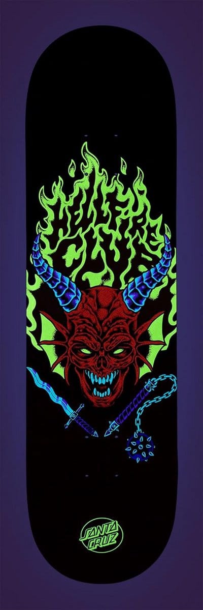Skateboard Deck 8.25 Inch Breed - Glow-in-the-Dark Print - ATV Concave voor Straat en Park