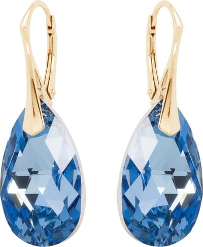 DBD - Goud Vergulde Zilveren Oorbellen - Druppel Swarovski Kristal Elements- Lavendel Paars - 22MM - Anti Allergisch