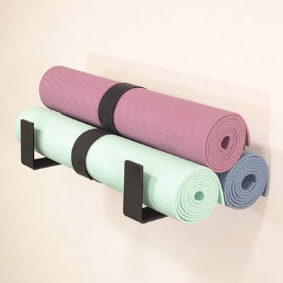 Yogamat Opbergrek voor 3 Matten - X-Large Fitness Organizer met Foam Roller en Wandhaken